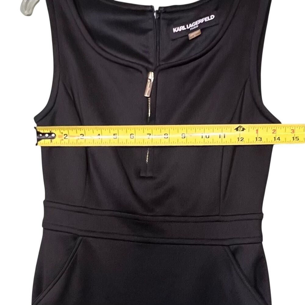 Karl Lagerfeld Paris Dress Womens 4 Sleeveless Sheath Zipper Pockets Career Work - Picture 3 of 12